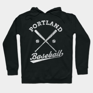 Portland Baseball - Vintage Faded Baseball design print Hoodie